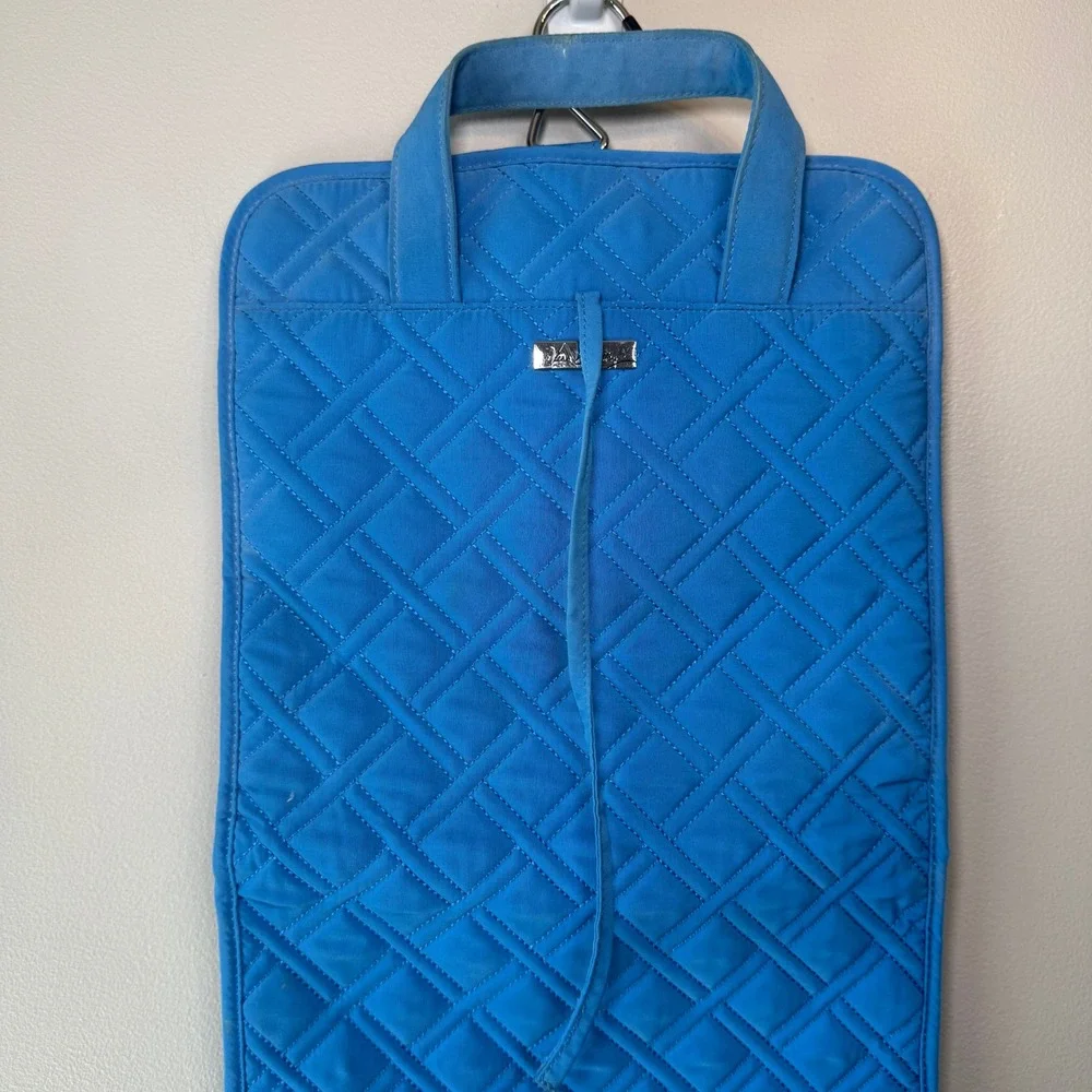 Vera Bradley Turquoise Blue Quilted Microfiber Hanging Travel Toiletry Organizer